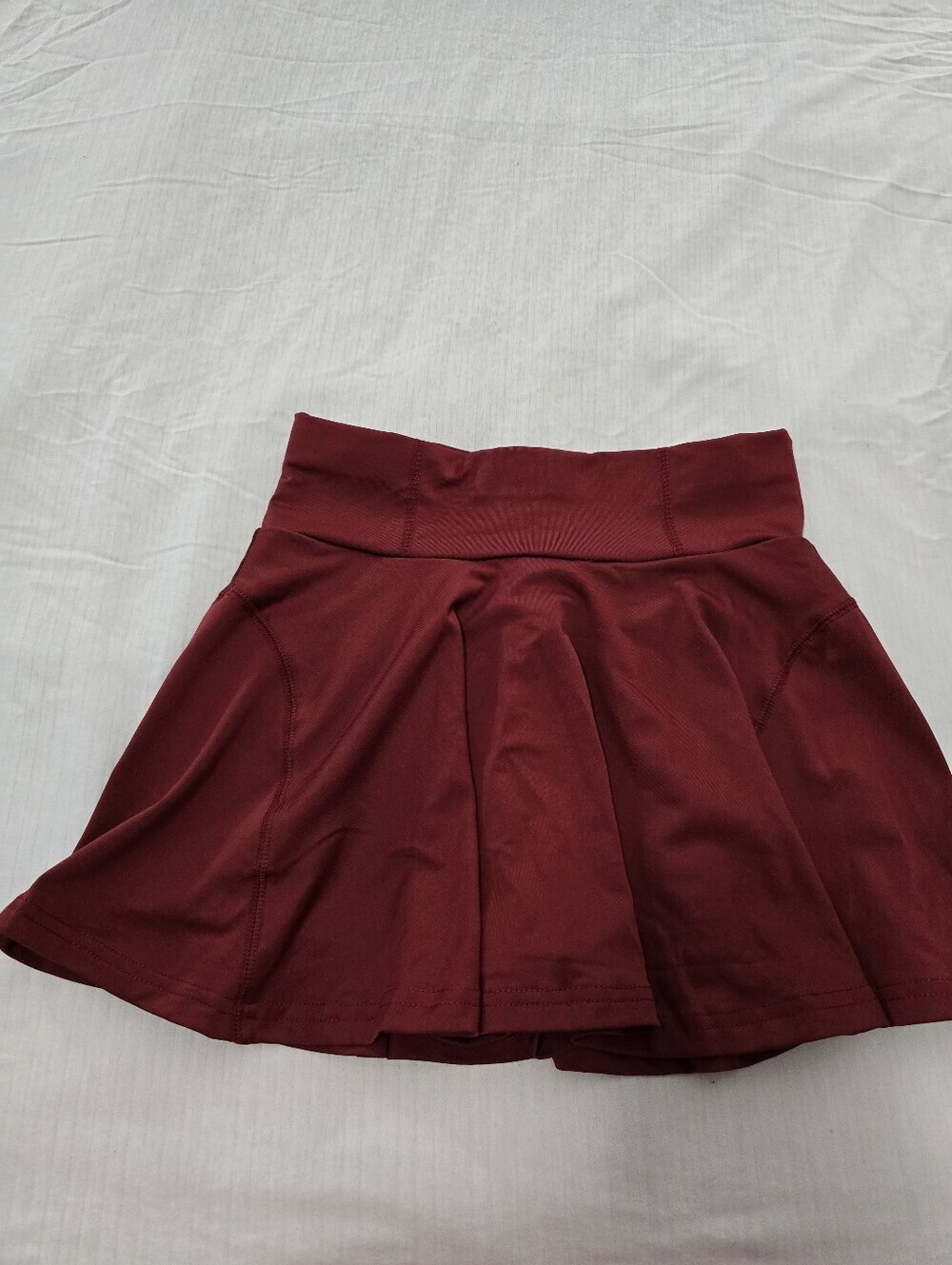 Women's Maroon Athletic Skirt with Flared Silhouette